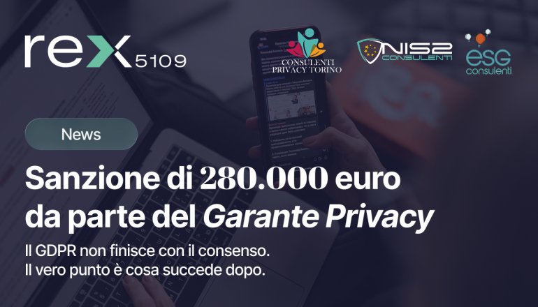 Governance dei dati:sanzione del Garante Privacy